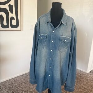 True Religion Blue Casual Button Down Shirt
